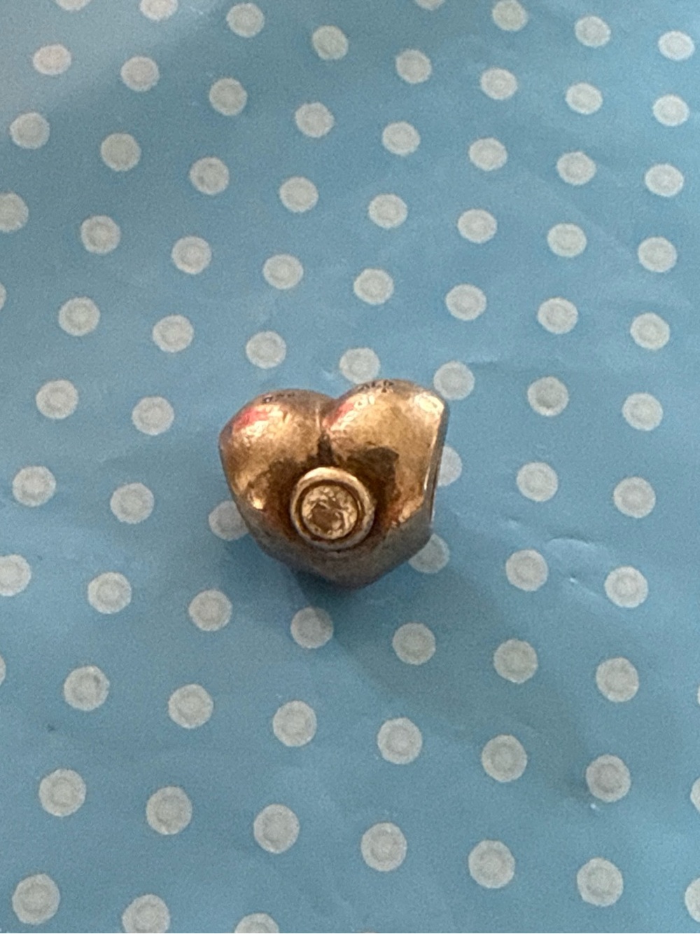 Pandora Gold Heart Charm 925 ALE STERLING SILVER